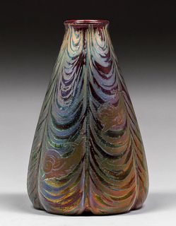 Weller Sicard Iridescent Snails Vase c1905