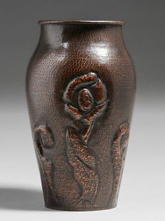 Myron Levy Hammered Copper Vase 1933