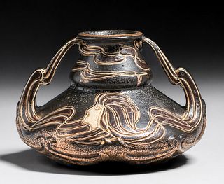 Owens Pottery Henri Deux Two-Handled Art Nouveau Vase c1900