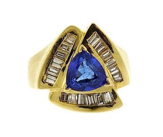18k Gold Tanzanite Diamond Ring