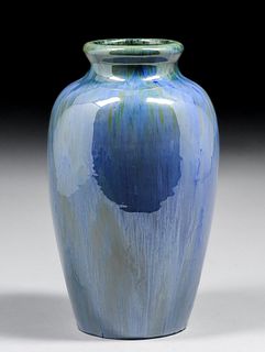 Large Fulper Pottery Chinese Blue Vase c1910s