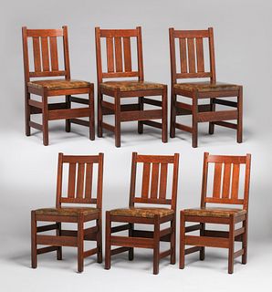 L&JG Stickley Set of 6 Dining Chairs c1912-1915