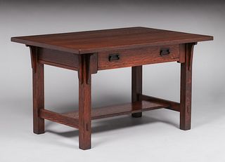 Stickley Brothers 50"w One-Drawer Library Table c1910