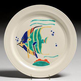 Vernon Kilns Rare Angel Fish Plate c1935-1937
