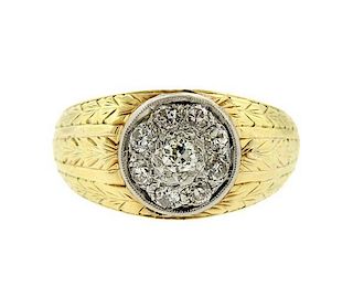 14k Gold Old Mine Cut Diamond Ring