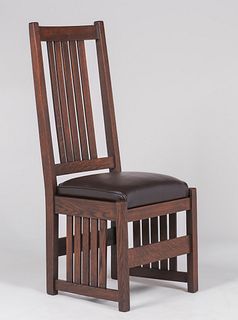 L&JG Stickley Slatted Tallback Side Chair c1905-1907