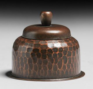 Roycroft Hammered Copper Inkwell c1920s