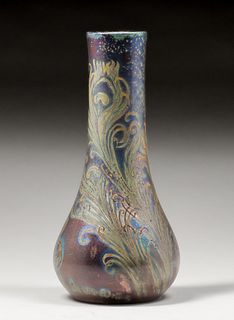 Tall Weller Sicard 13"h Iridescent Vase c1905