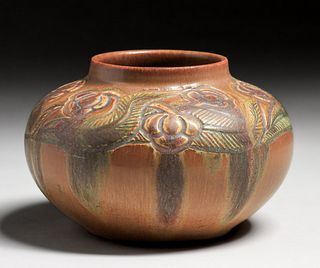 Rookwood William Hentschel Large Carved Squat Vase 1915
