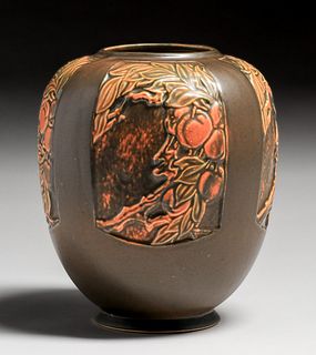 Roseville Pottery Rosecraft Panel Vase c1920s