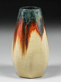 Fulper Pottery Seven-Sided Flambe Vase c1910s