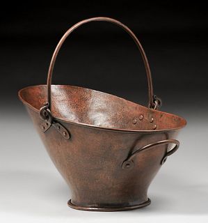 Dirk van Erp Hammered Copper Coal Bucket c1913-1914