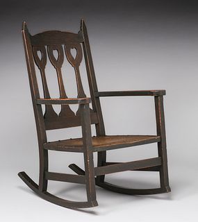 Early Stickley Brothers Heart Cutout Rocker c1902