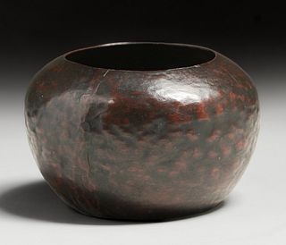 Dirk van Erp Hammered Copper Warty Vase c1913-1914