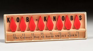 Art Deco Set of 8 Bakelite Kob Knobs c1930s