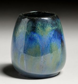 Small Fulper Pottery Chinese Blue Flambe Vase c1910s