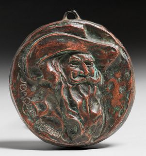 May Bird Mott-Smith (1879-1952) Bronze Joaquin Miller Medallion c1915