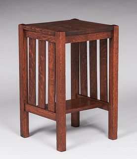 Harden Furniture Co Slatted Oak Side Table c1910