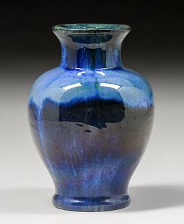 Fulper Pottery Chinese Cobalt Blue Vase c1917-1920