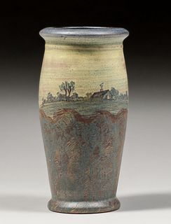 Peters & Reed - Zanesville, Ohio Landsun Scenic Vase c1920s
