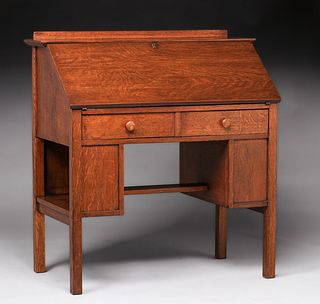 L&JG Stickley Two-Drawer Dropfront Desk c1908-1912