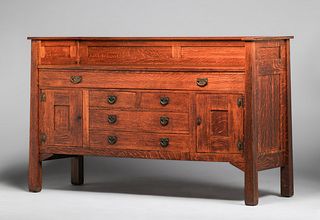 Stickley Brothers Two-Door Reverse-Tapered Sideboard c1910