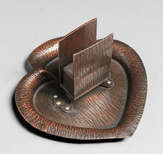 Joseph Heinrichs Hammered Copper Spade-Shaped Smoker’s Tray c1905