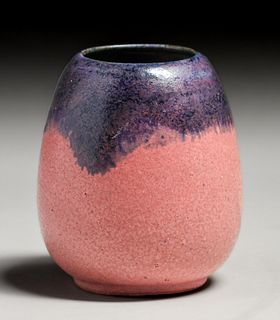 Fulper Pottery Matte Purple over Pink Vase c1910s