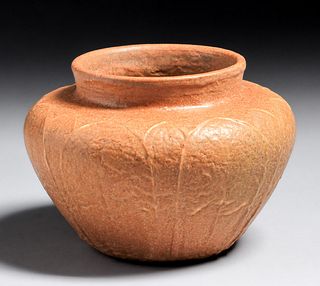 Grueby Pottery Matte Brown Vase c1905
