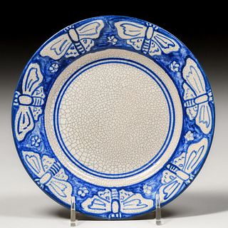 Dedham Pottery Moths Plate c1920s