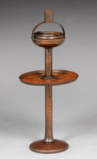 Roycroft Hammered Copper Standing Ashtray c1920s