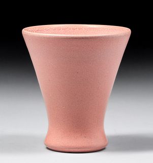 Marblehead Pottery Flared Matte Pink Vase c1910