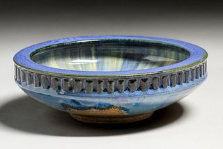 Fulper Pottery Blue Flambe Fruit Bowl c1910s