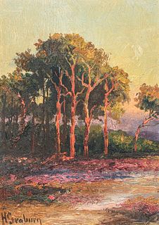 H Graburn Arts & Crafts Impressionist Painting c1910