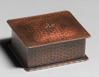 Early Craftsman Studios - Brooklyn Hammered Copper Box c1917-1920