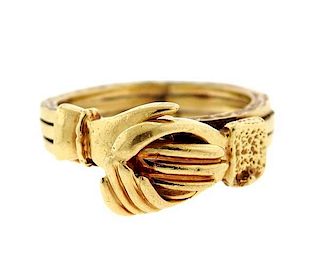 14k Gold Victorian Celtic Claddagh Ring