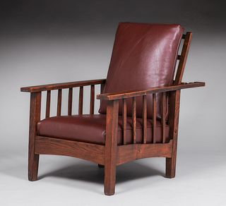Grand Rapids Arts & Crafts Morris Chair c1905