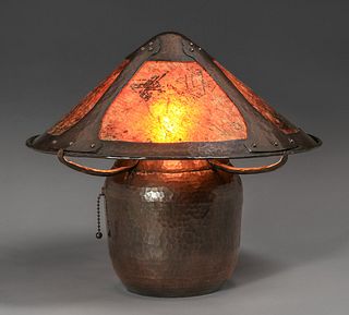 Luke Marshall Hammered Copper & Mica Lamp 1998