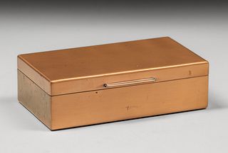 Dirk van Erp Hammered Copper Gold-Plated Box c1950s
