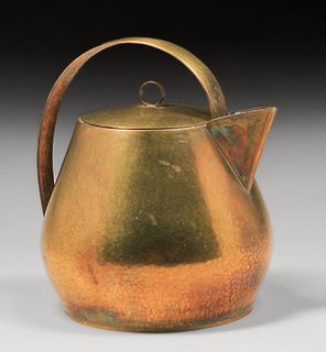 Hayno Focken (Germany 1905-1968) Hammered Brass Teapot c1930s