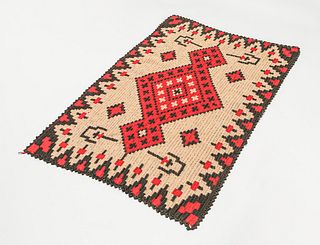 Antique American Hand Crocheted Navajo Inspired Weaving c1910