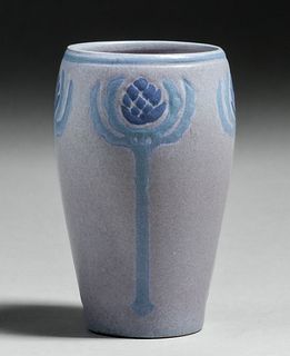 Marblehead Pottery Pinecone Decorated Vase c1910