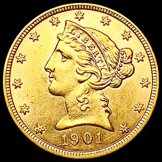 1901 $5 Gold Half Eagle UNCIRCULATED
