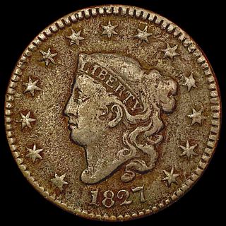 1827 Coronet Head Large Cent LIGHTLY CIRCULATED