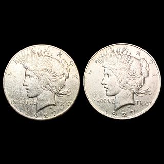 [2] Peace Silver Dollars [1927-D, 1927-S] CLOSELY 