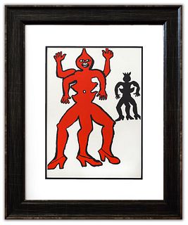 Alexander Calder- Lithograph "DLM212 - Une famille de la-bas II"