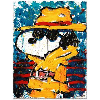 Undercover in Beverly Hills Limited Edition Hand Pulled Original Lithograph by Renowned Charles Schulz Protege, Tom Everhart. Numbered and Hand Signed