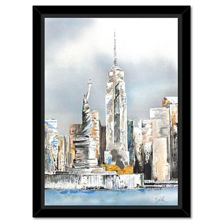 Victor Spahn, "Manhattan" framed limited edition lithograph, hand signed with Certificate of Authenticity.