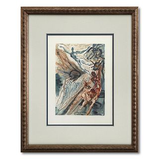 Salvador Dali- Original Color Woodcut on B.F.K. Rives Paper "Purgatory 26"