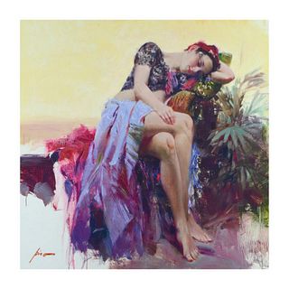 Pino (1939-2010), "Siesta" Limited Edition Hand Embellished Giclee on Canvas. Numbered and Hand Signed with Certificate of Authenticity.